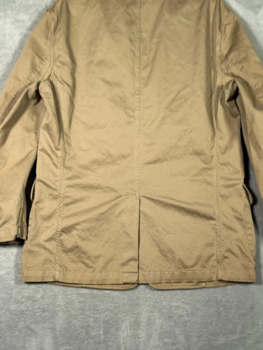 Vintage Polo Ralph Lauren Blazer Mens Large Beige Cotton Chore Sport Coat Jacket